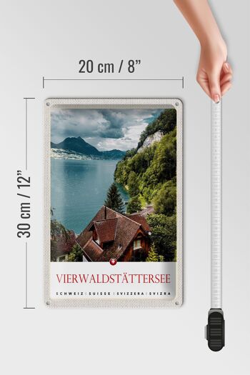 Plaque en tôle voyage 20x30cm, lac des Quatre-Cantons, Suisse, Nature 4