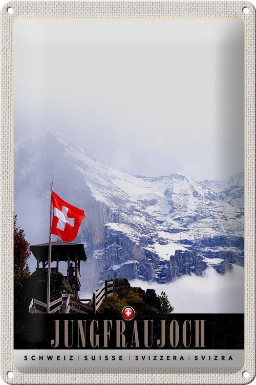 Blechschild Reise 20x30cm Jungfraujoch Schweiz Wintertraum Natur