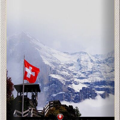 Cartel de chapa de viaje 20x30cm Jungfraujoch Suiza Winter Dream Nature