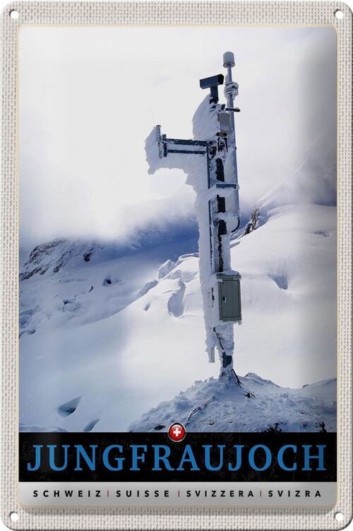 Blechschild Reise 20x30cm Jungfraujoch Schweiz Winterzeit Natur