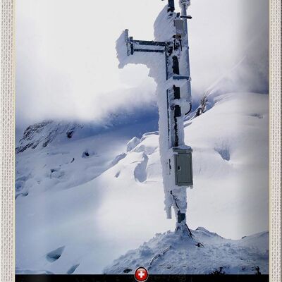 Targa in metallo da viaggio 20x30 cm Jungfraujoch Svizzera inverno natura