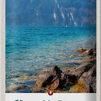 Cartel de chapa Travel 20x30cm Lago de Lucerna Lago Suiza Naturaleza