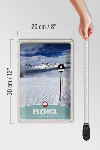 Panneau en étain voyage 20x30cm Ischgl Autriche vacances montagnes enneigées 4