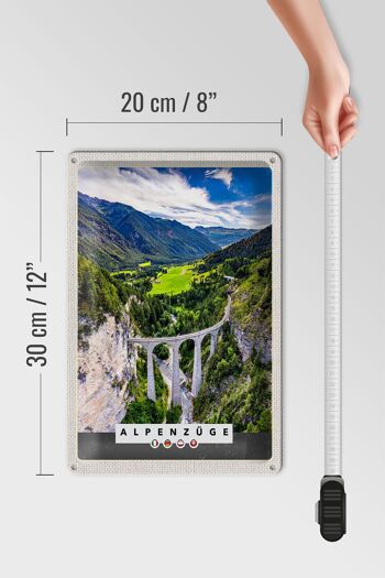 Plaque en tôle voyage 20x30cm Trains alpins Suisse Autriche nature 4