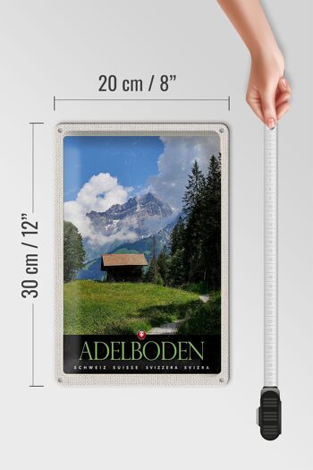 Plaque en tôle voyage 20x30cm Adelboden Suisse chalet forestier 4