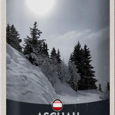 Cartel de chapa viaje 20x30cm Aschau im Zillertal Austria nieve