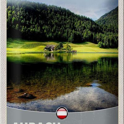 Cartel de chapa viaje 20x30cm Aurach cerca de los bosques naturales de Kitzbühel