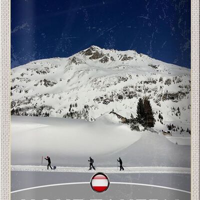 Targa in metallo da viaggio 20x30 cm Escursione sugli sci sugli Alti Tauri escursione sulla neve