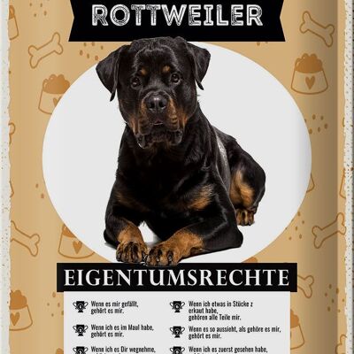 Blechschild 20x30cm Rottweiler Eigentumsrechte