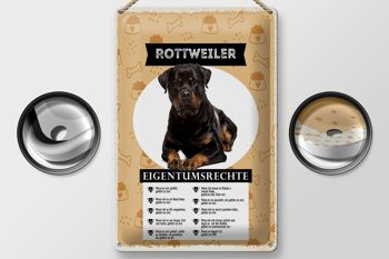 Plaque en tôle 20x30cm Droits de propriété Rottweiler 2