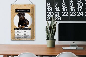 Plaque en tôle 20x30cm Droits de propriété Rottweiler 3
