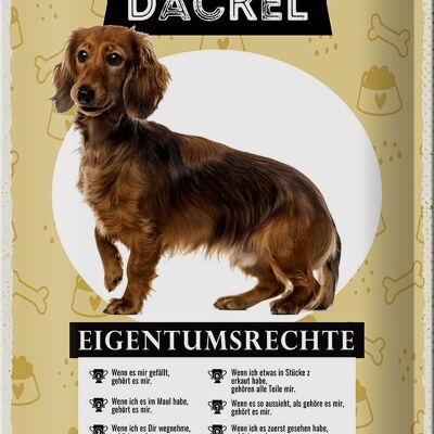 Blechschild 20x30cm Dackel Eigentumsrechte