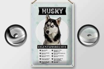 Panneau en étain indiquant les droits de propriété de Husky, 20x30cm 2