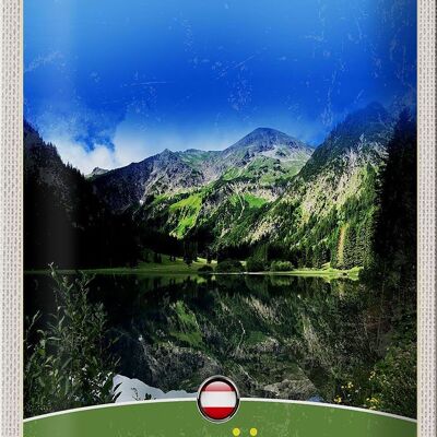 Panneau en étain voyage 20x30cm, vert, Autriche, forêts, lac, nature, montagne