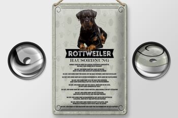 Panneau en étain indiquant les règles de la maison du Rottweiler, 20x30cm 2