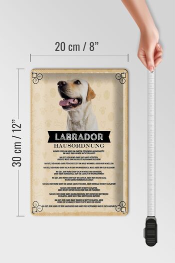 Panneau en étain indiquant les règles de la maison du Labrador, 20x30cm 4