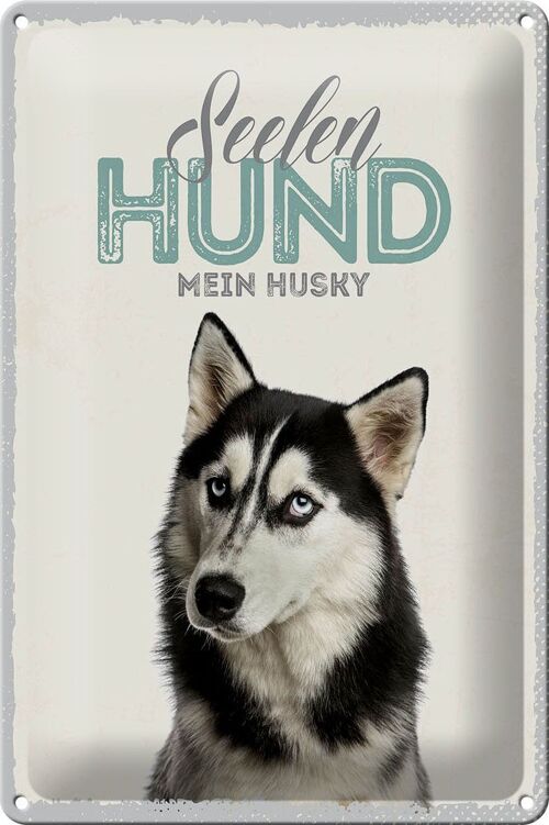 Blechschild 20x30cm Seelen Hund mein Husky