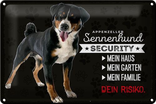 Blechschild Spruch 30x20cm Sennenhund Security mein Haus
