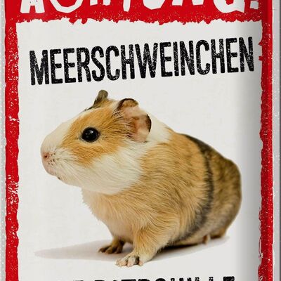 Blechschild Spruch 20x30cm Achtung Meerschweinchen Patrouille