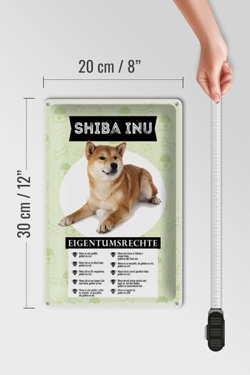 Panneau en étain indiquant les droits de propriété du Shiba Inu, 20x30cm 4