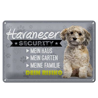 Targa in metallo con scritta 30x20 cm Havanese Sicurezza il tuo rischio