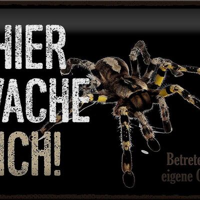 Blechschild Spruch 30x20cm Spinne hier wache ich eigene Gefahr