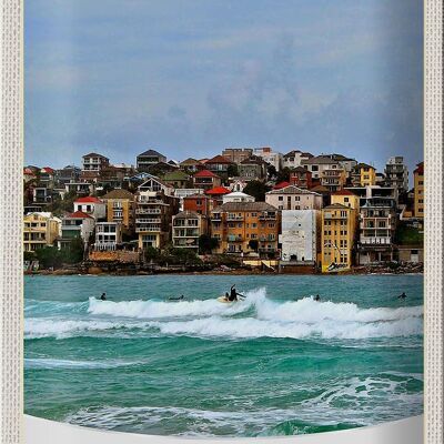 Tin sign travel 20x30cm Bond Australia surfing sea waves