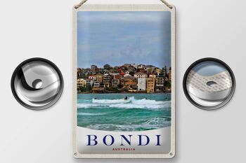 Signe en étain voyage 20x30cm, Bond australie surf sur les vagues de la mer 2