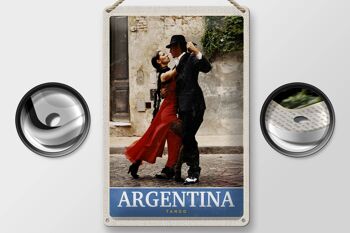 Signe en étain voyage 20x30cm, Argentine Tango Street Vacation 2