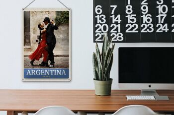 Signe en étain voyage 20x30cm, Argentine Tango Street Vacation 3