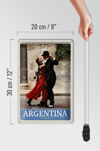 Signe en étain voyage 20x30cm, Argentine Tango Street Vacation 4