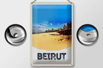 Signe en étain voyage 20x30cm, beyrouth, liban, plage arabe 2