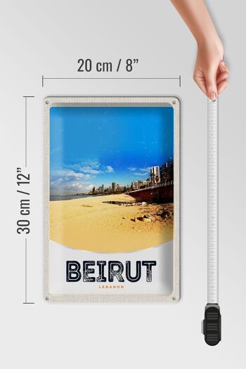 Signe en étain voyage 20x30cm, beyrouth, liban, plage arabe 4