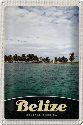 Panneau en étain voyage 20x30cm, Belize, plage d'amérique centrale 1