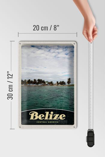 Panneau en étain voyage 20x30cm, Belize, plage d'amérique centrale 4