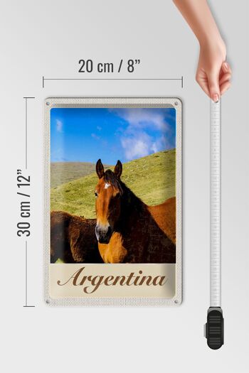 Signe en étain voyage 20x30cm, argentine, chevaux de prairie, vacances 4