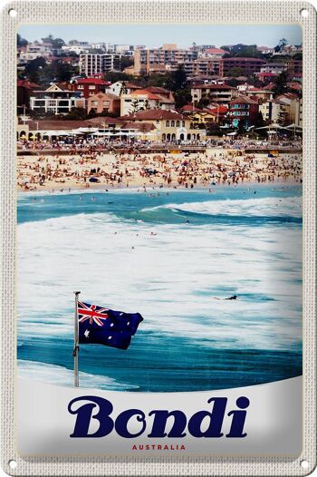 Panneau en étain voyage 20x30cm Bondi Australia Holiday Beach 1