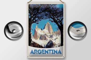 Signe en étain voyage 20x30cm, randonnée dans les montagnes d'argentine 2