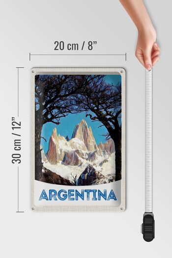 Signe en étain voyage 20x30cm, randonnée dans les montagnes d'argentine 4