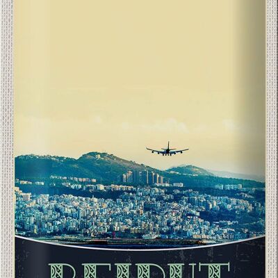 Cartel de chapa de viaje, 20x30cm, Beirut, capital, Líbano, vacaciones