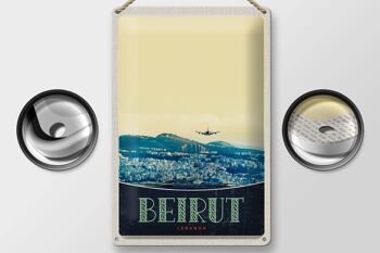 Signe en étain voyage 20x30cm, Beyrouth, capitale, liban, vacances 2