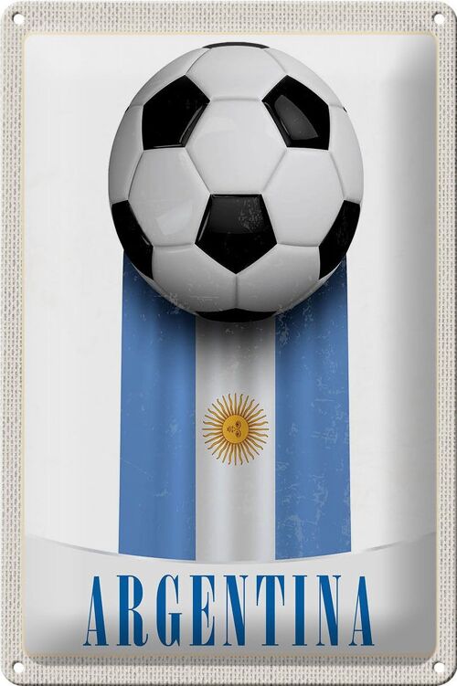 Blechschild Reise 20x30cm Argentinien Flagge Fußball Urlaub