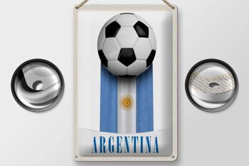 Signe en étain voyage 20x30cm, drapeau argentin, Football, vacances 2