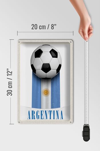 Signe en étain voyage 20x30cm, drapeau argentin, Football, vacances 4