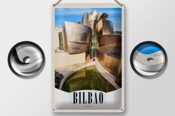 Panneau en étain voyage 20x30cm, Bilbao, espagne, Architecture Europe 2