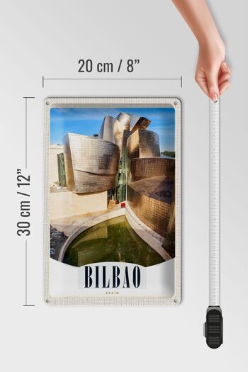 Panneau en étain voyage 20x30cm, Bilbao, espagne, Architecture Europe 4