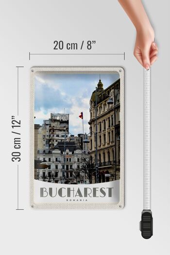 Panneau de voyage en étain, 20x30cm, Bucarest, roumanie, vacances à la capitale 4