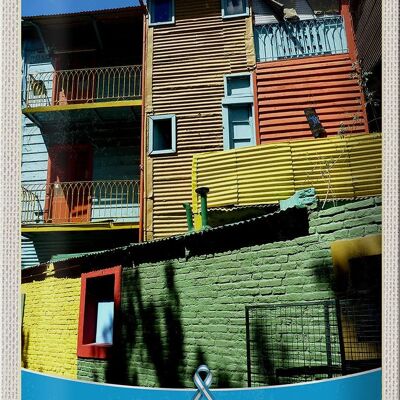 Cartel de chapa viaje 20x30cm Casas de Buenos Aires Argentina