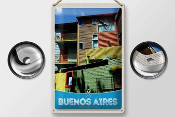 Plaque en tôle voyage 20x30cm maisons de Buenos Aires Argentine 2