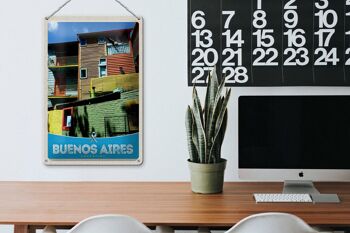 Plaque en tôle voyage 20x30cm maisons de Buenos Aires Argentine 3